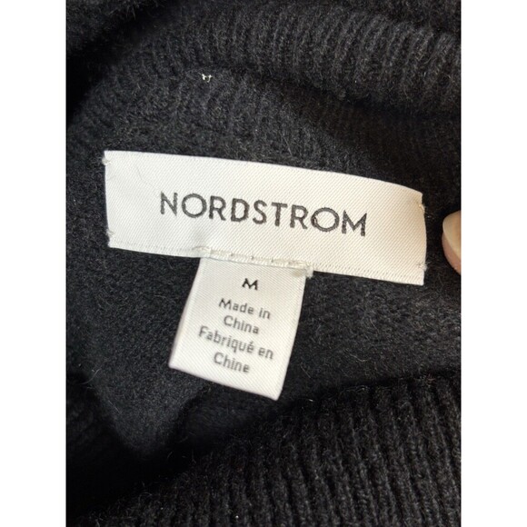 Nordstrom Turtleneck Sweater Black Medium Long Sleeve Soft Stretch Quiet Luxury - Picture 3 of 9